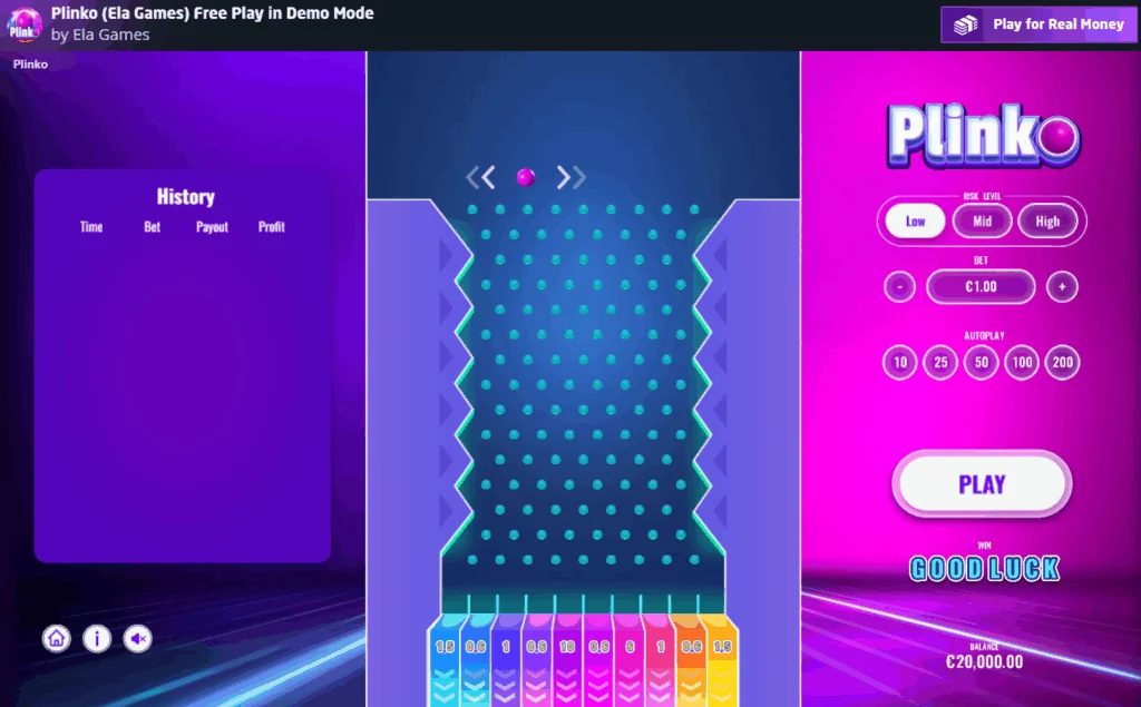 Plinko Game demo gameplay