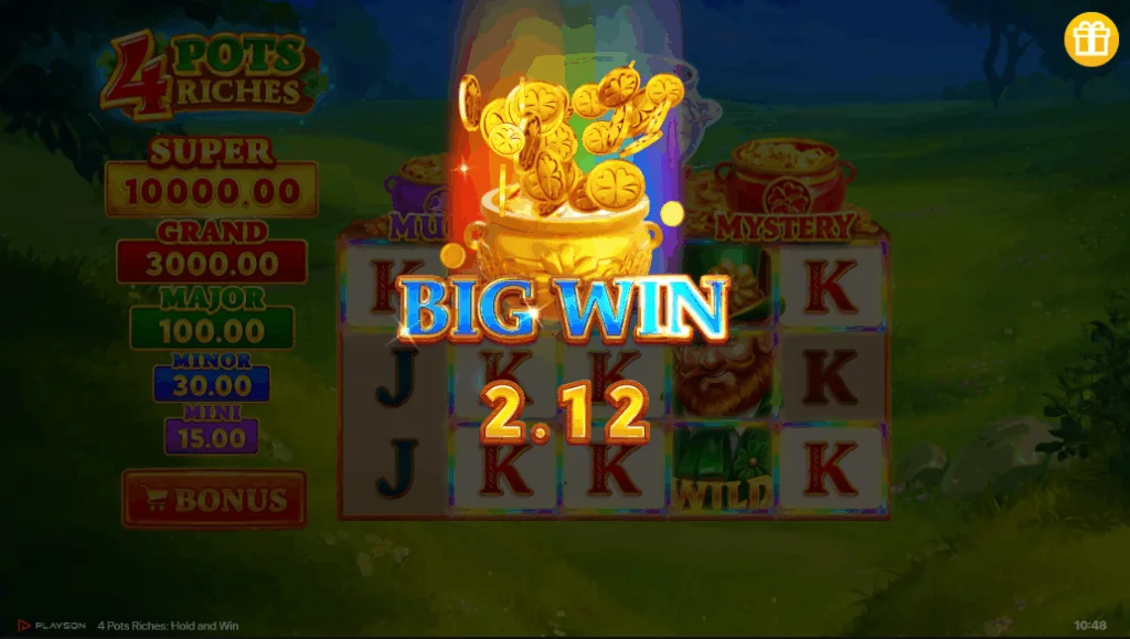 4 Pots Riches: Hold and Win slot features and rtp