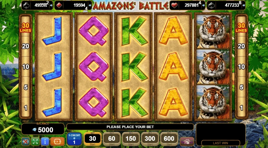 50 Amazons’ Battle slot game screenshot