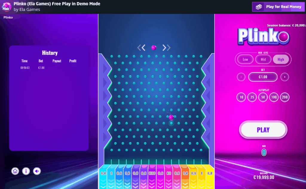 Plinko Game slot features and rtp