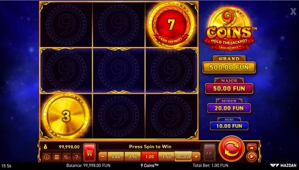 how to play 9 Coins: Gold Burning Board slot game