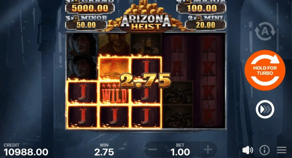 how to play Arizona Heist: Hold and Win slot game