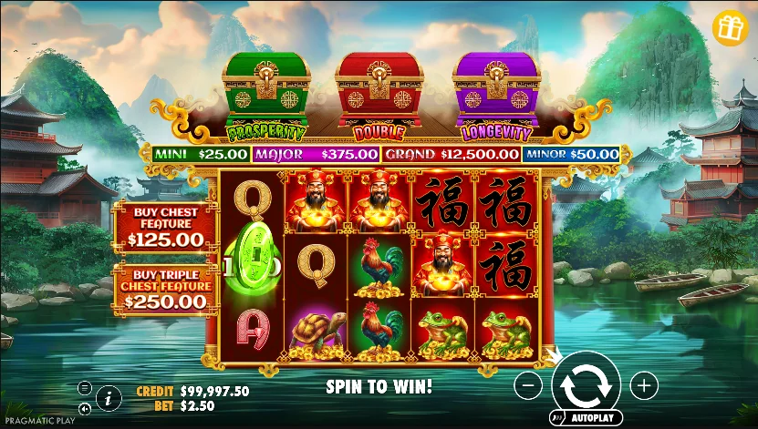 Chests of Cai Shen slot game screenshot