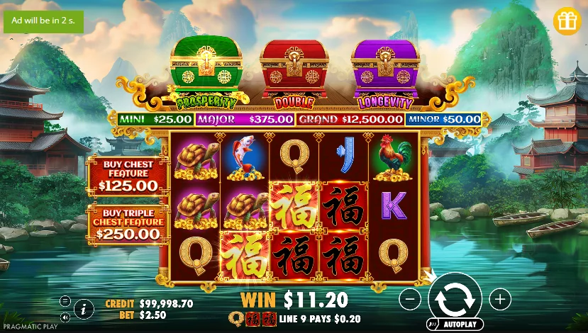 Chests of Cai Shen slot features and rtp