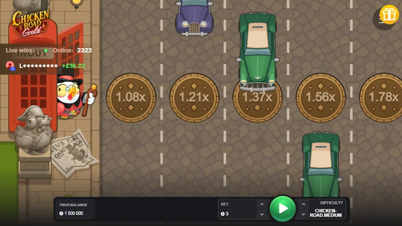 Chicken Road Gold slot game screenshot