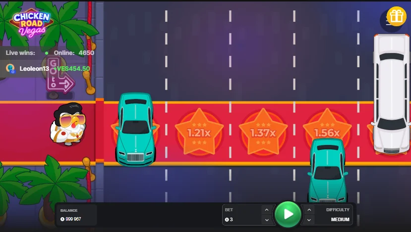 Chicken Road Vegas slot game screenshot