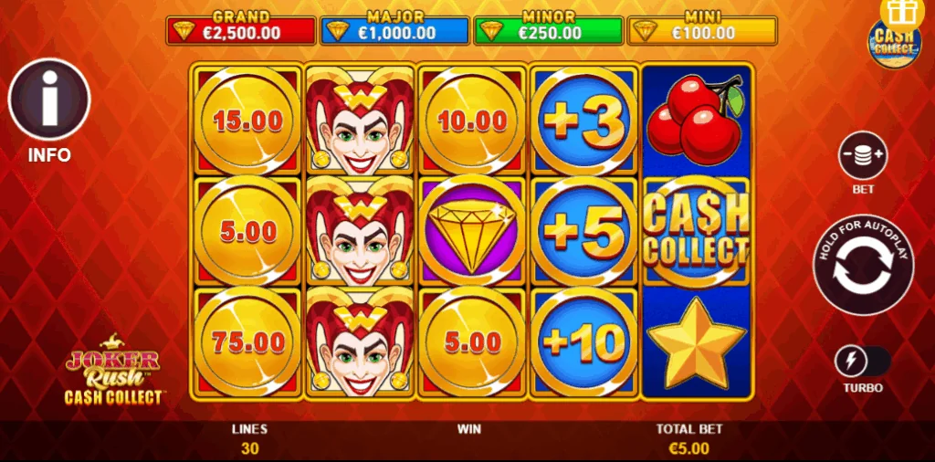 Joker Rush: Cash Collect slot game screenshot
