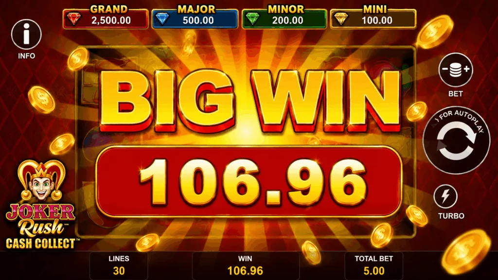 Joker Rush: Cash Collect slot features and rtp