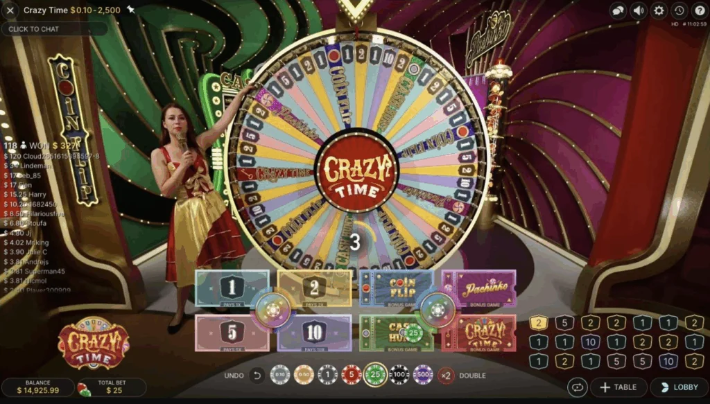 Crazy Time A slot game screenshot
