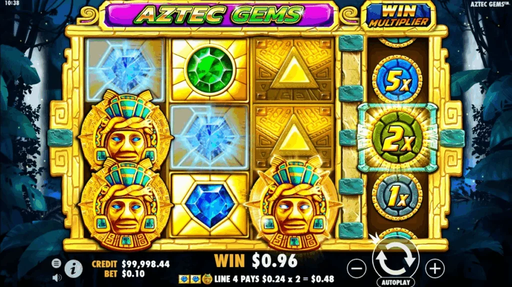 Aztec Gems slot game screenshot