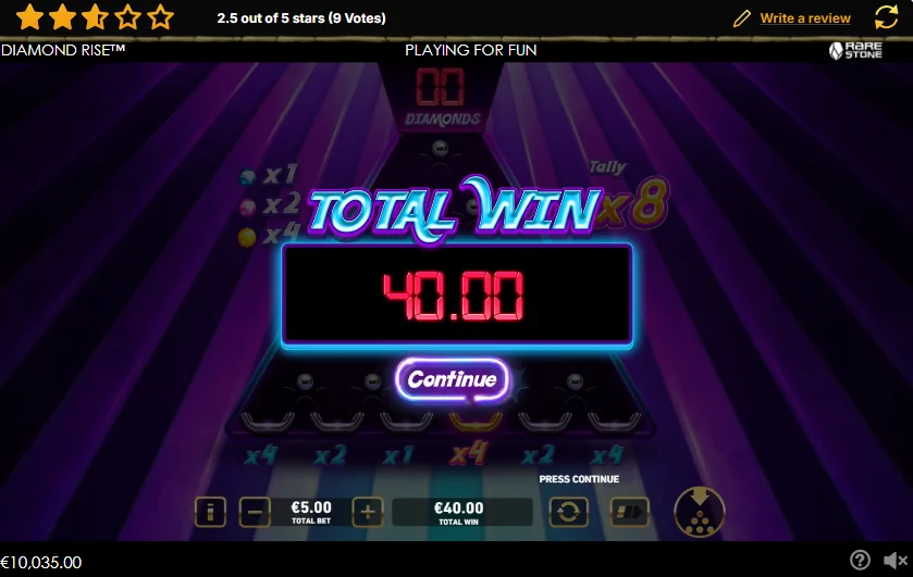 Diamond Rise slot features and rtp