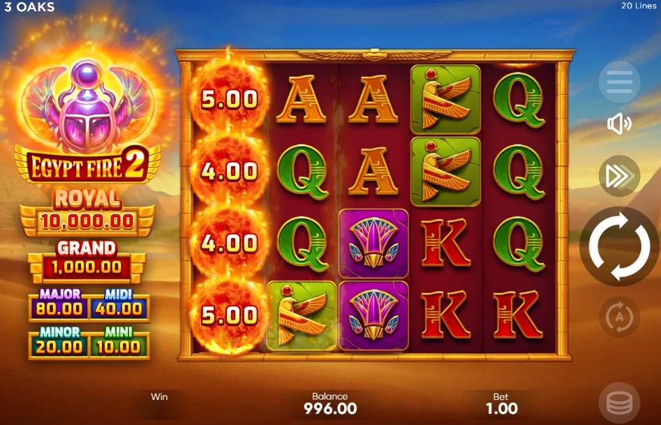 how to play Egypt Fire 2 slot game