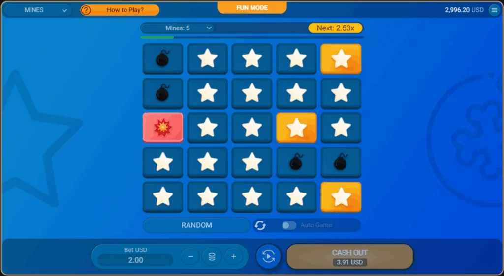 Mines Game slot game screenshot