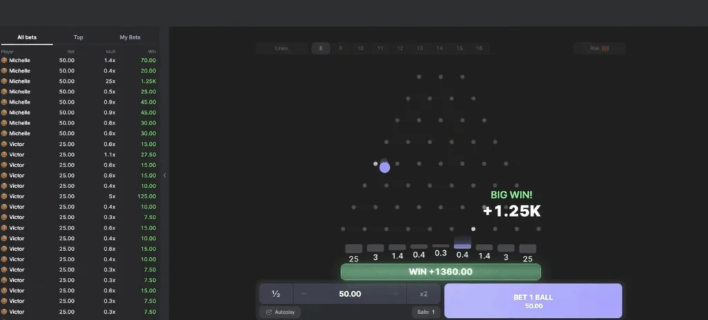 Pin Plinko slot game screenshot