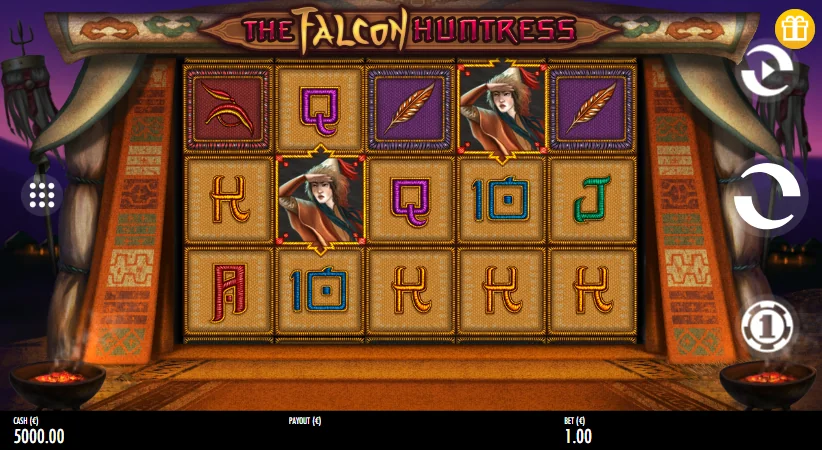 The Falcon Huntress slot game screenshot