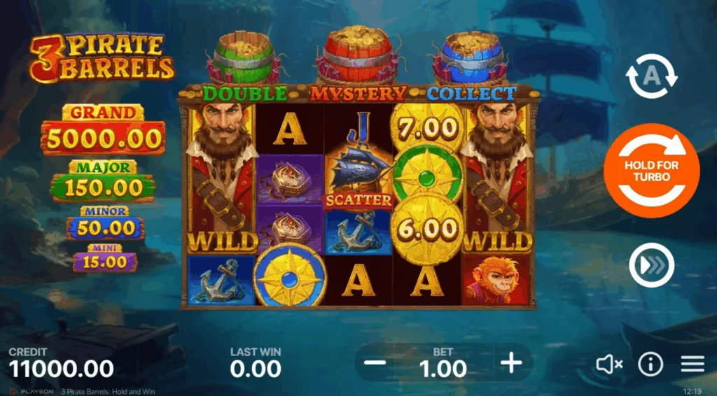 Pirate Barrels slot game screenshot