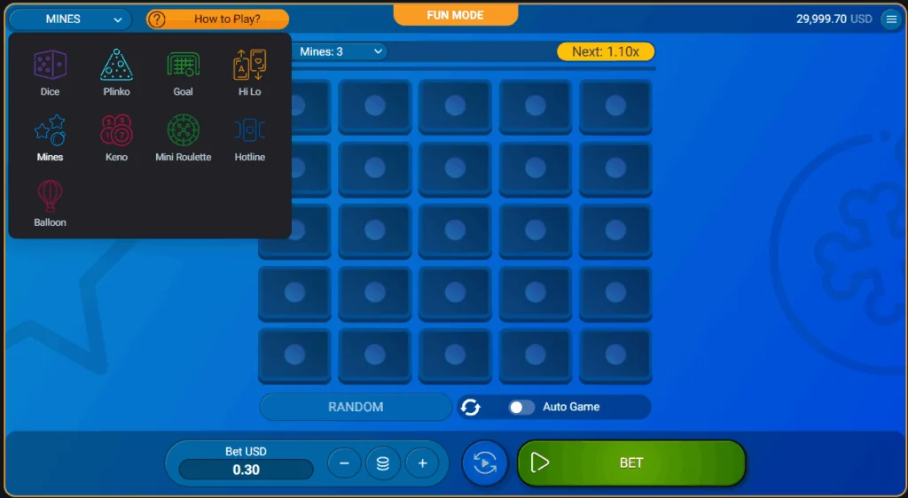 Mines Game slot features and rtp