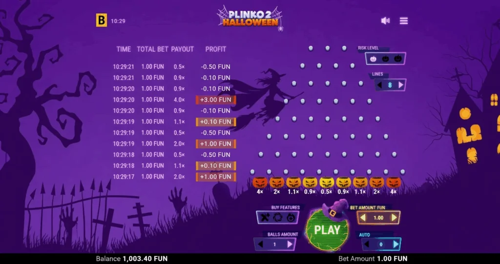 Plinko 2 Halloween demo gameplay