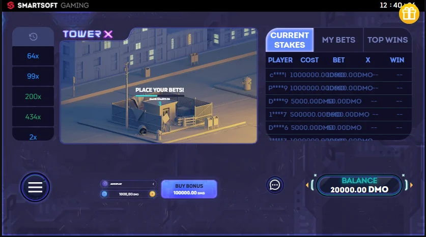 TowerX slot game screenshot