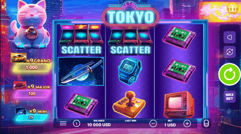 how to play Retro Tokyo slot game