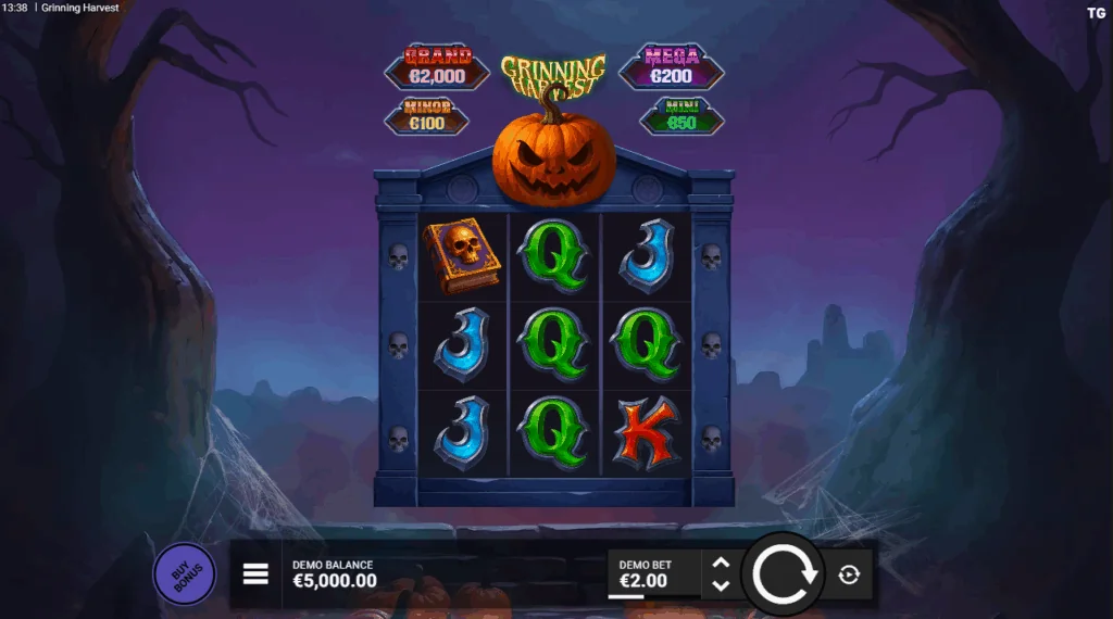 Grinning harvest slot game screenshot