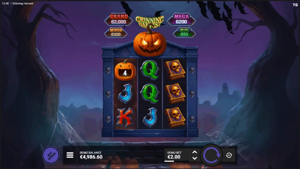Grinning harvest slot game