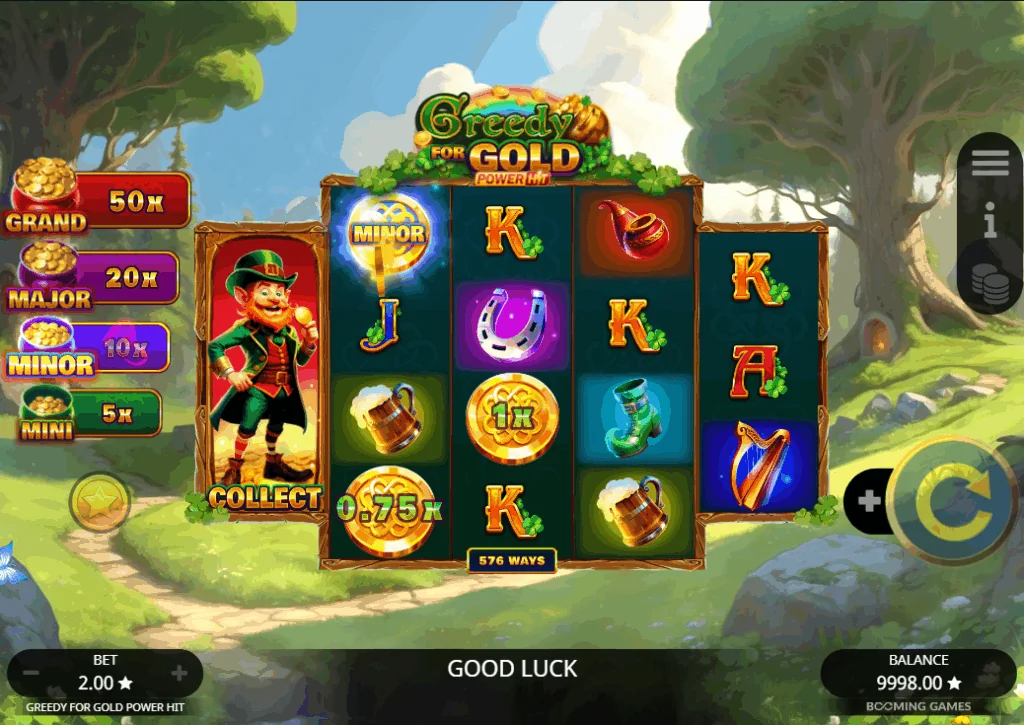 Greedy for gold power hit slot game screenshot