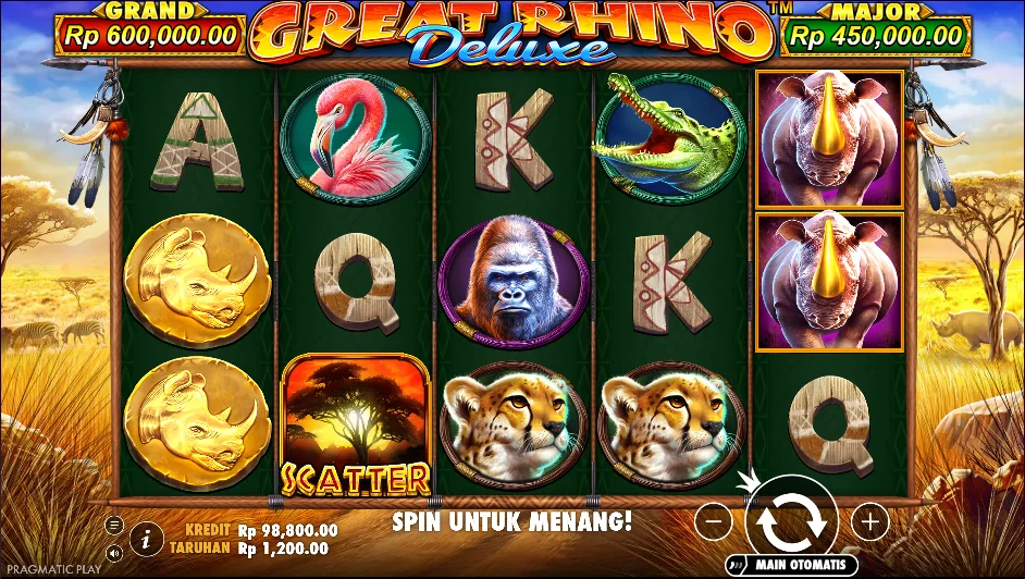 Great Rhino deluxe slot game screenshot