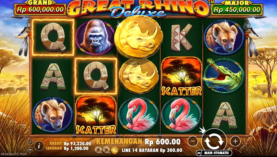 Great Rhino deluxe slot features and rtp
