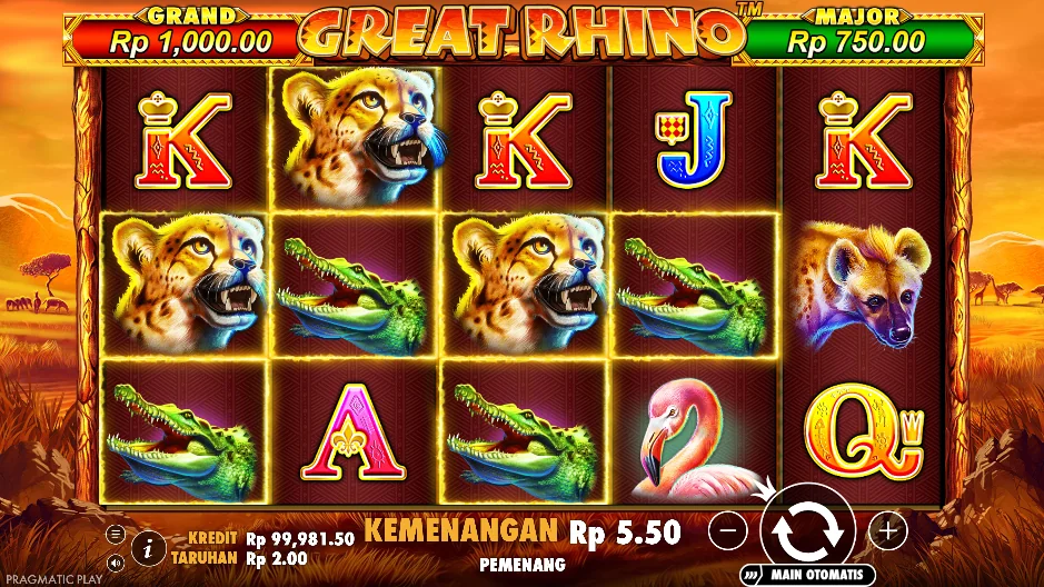 Great Rhino slot features and rtp