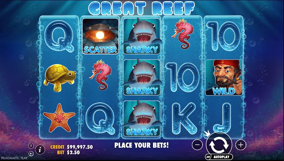Great reef slot game screenshot