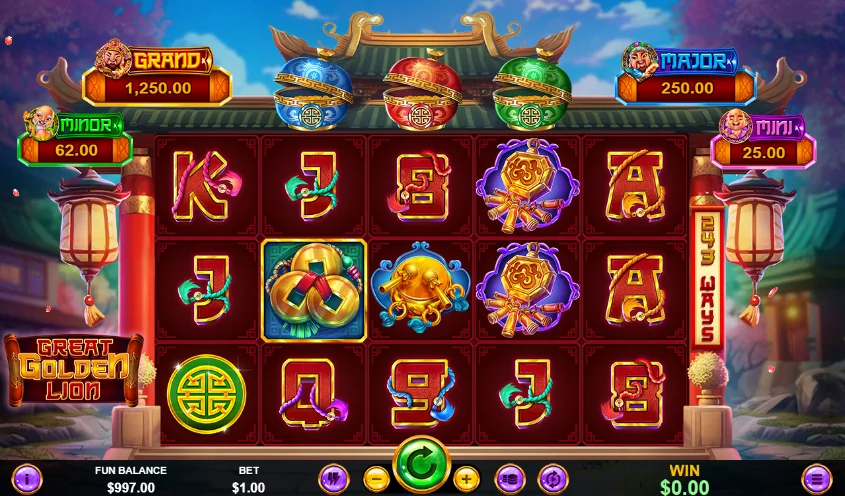 Great golden lion slot features and rtp