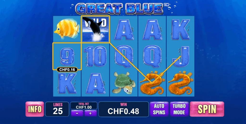 Great blue slot game screenshot