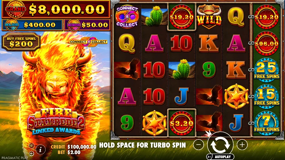 Fire stampede 2 slot game screenshot