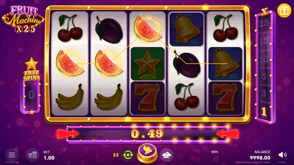 Fruit Machine X25 slot features and rtp