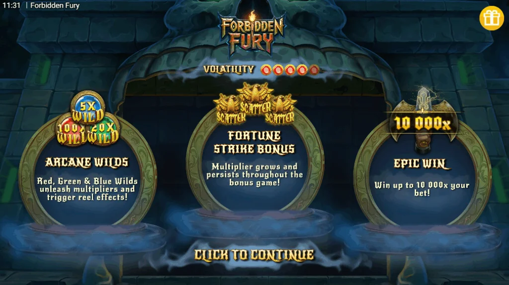 Forbidden Fury slot game screenshot