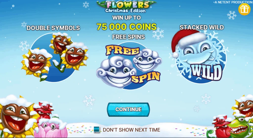 Flowers Christmas Edition slot game screenshot