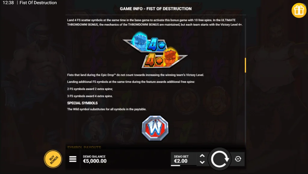 how to play Fist Of Destruction slot game