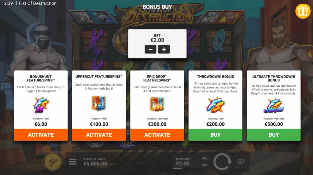 Fist Of Destruction slot features and rtp