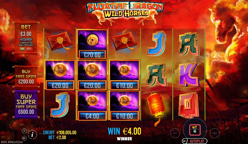 Floating Dragon Wild Horses slot game