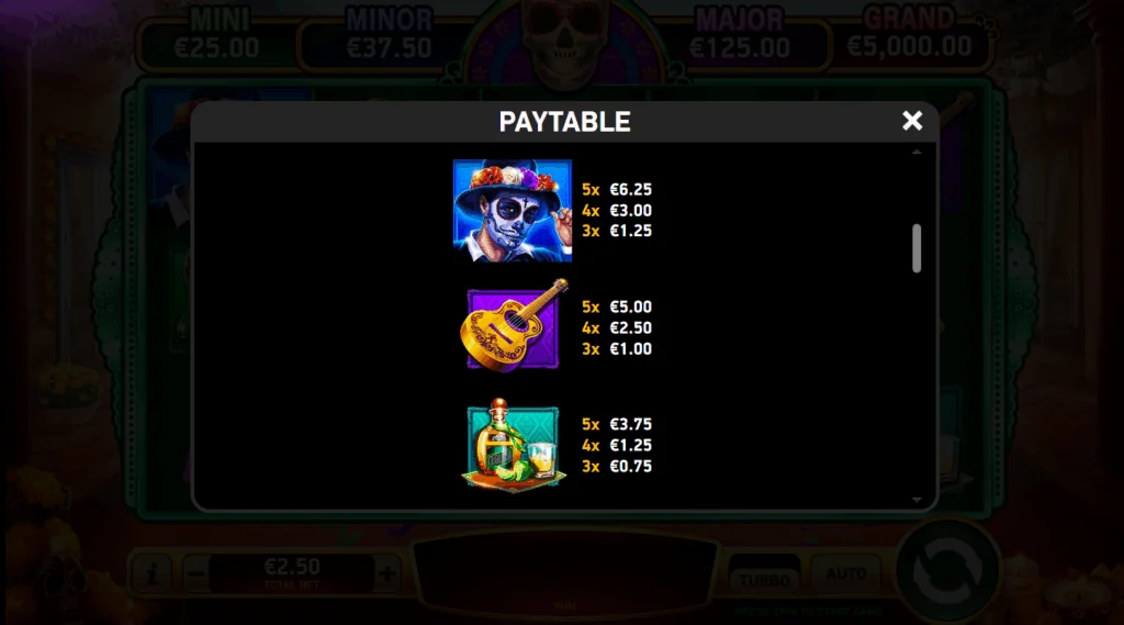 how to play Feliz Día De Los Muertos slot game
