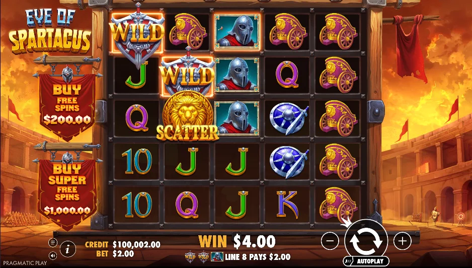 Eye Of Spartacus slot game screenshot