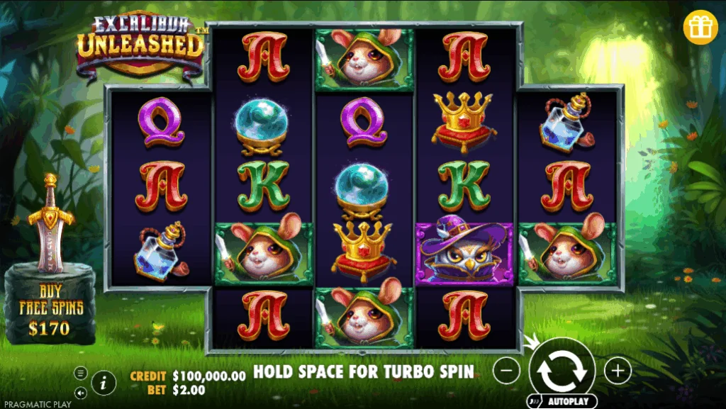 Excalibur Unleashed slot game screenshot