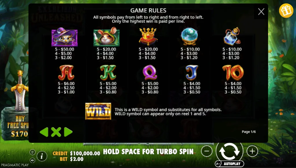 how to play Excalibur Unleashed slot game