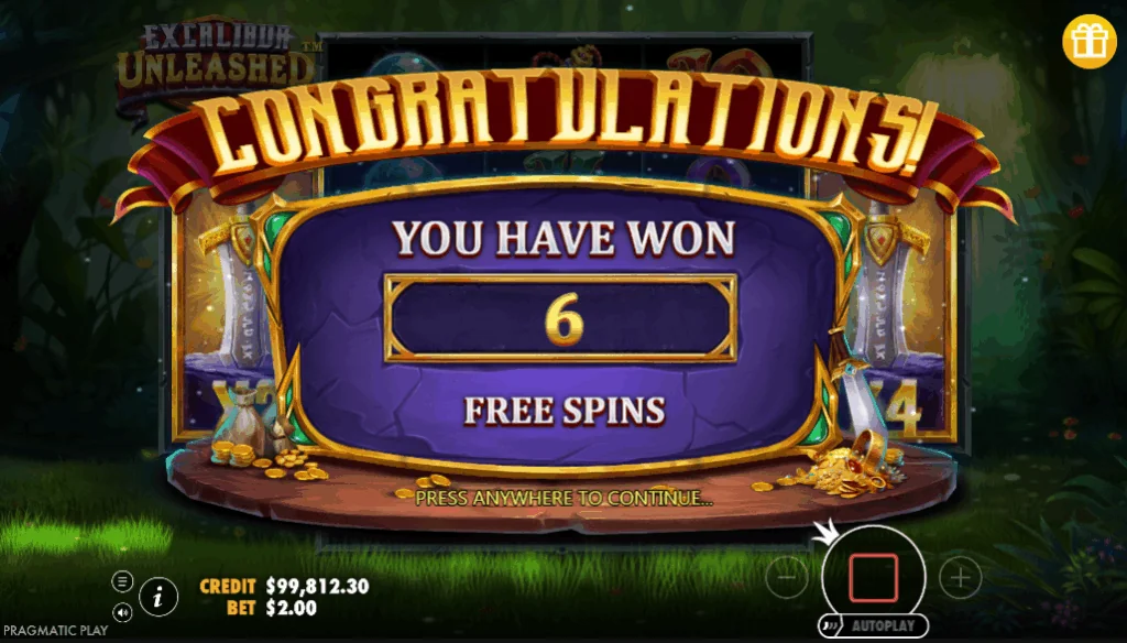 Excalibur Unleashed slot features and rtp
