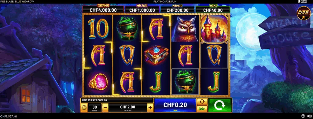 Fire blaze blue wizard slot features and rtp