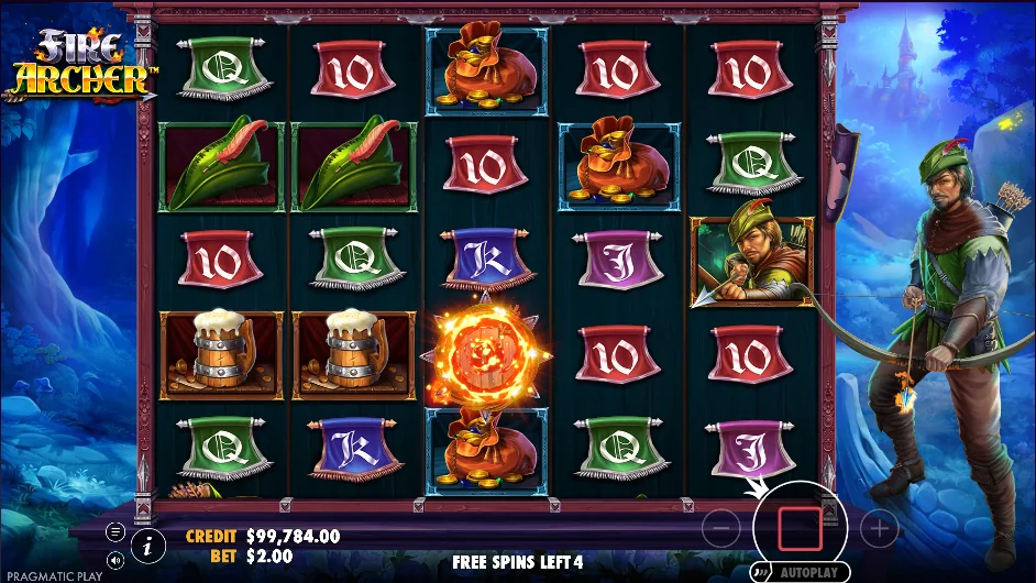 Fire archer slot features and rtp