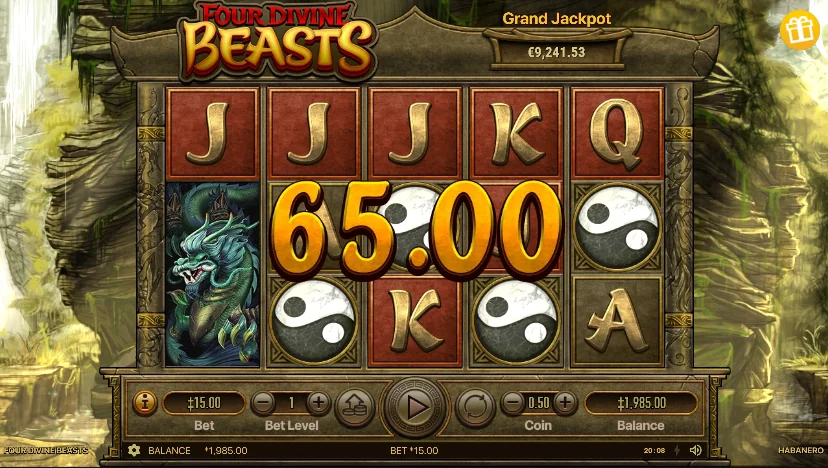 Four Divine Beasts slot game screenshot