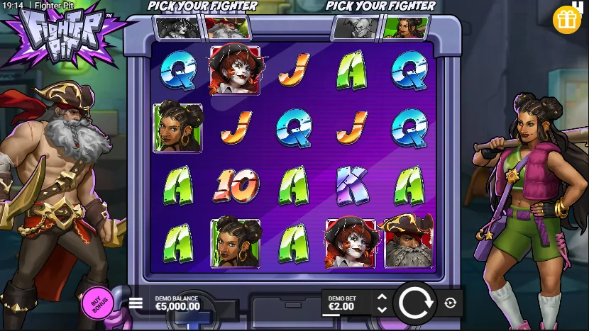 Fighter pit slot game screenshot