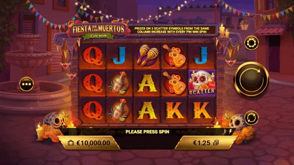 Fiesta de los muertos slot game screenshot